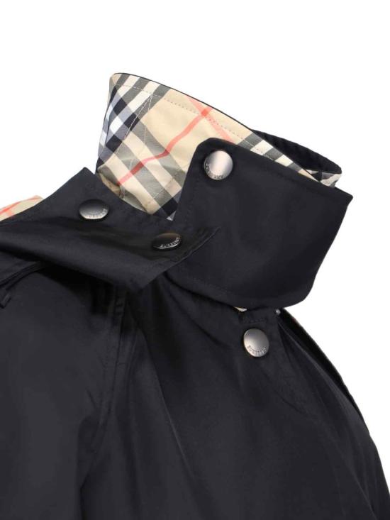 26SS 버버리 롱 나일론 후드 카 코트 8118730A1189 Black - BURBERRY
