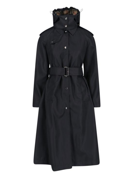 26SS 버버리 롱 나일론 후드 카 코트 8118730A1189 Black