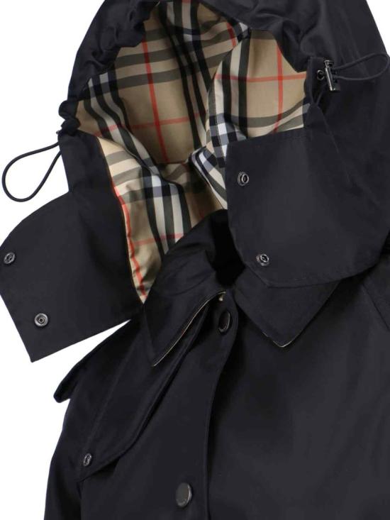 26SS 버버리 롱 나일론 후드 카 코트 8118730A1189 Black - BURBERRY