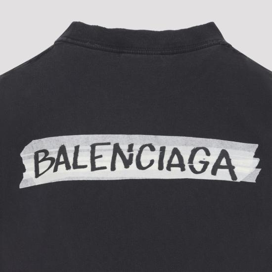 26SS 발렌시아가 마스킹 테이프 티셔츠 850990 TTVL6 Black - BALENCIAGA