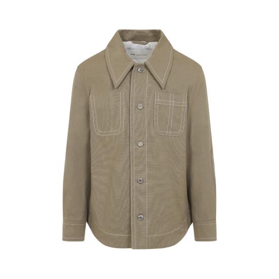 26SS 아미 화이트 코튼 워커 버튼 자켓 UJK874 CO0211 A036 BEIGE TAUPE - AMI