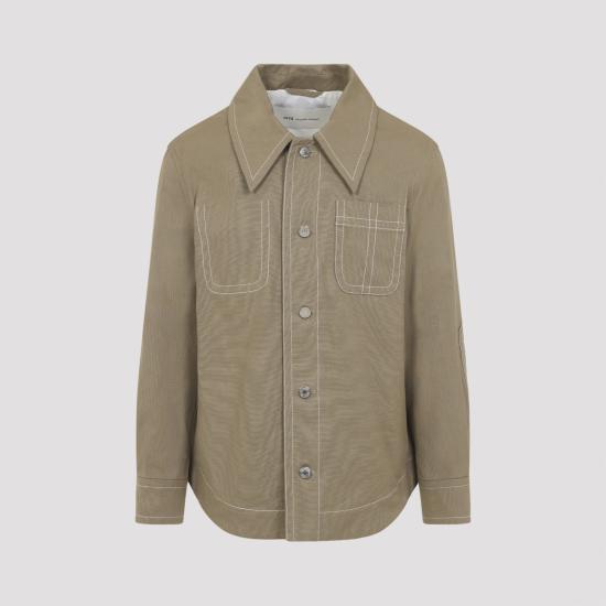 26SS 아미 화이트 코튼 워커 버튼 자켓 UJK874 CO0211 A036 BEIGE TAUPE - AMI