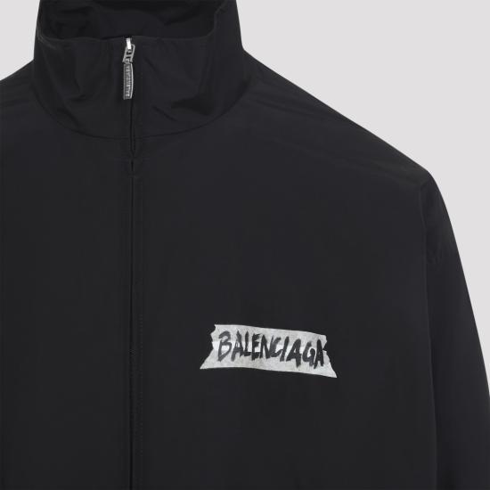 26SS 발렌시아가 마스킹 테이프 미디엄 핏 트랙수트 재킷 857713 TPQ38 Black - BALENCIAGA