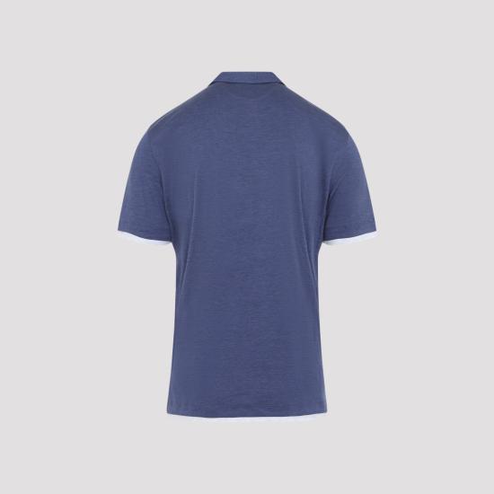 26SS 브루넬로 쿠치넬리 저지 폴로 셔츠 MR8333966 Blue - BRUNELLO CUCINELLI
