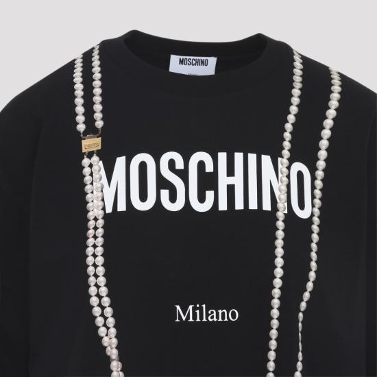 26SS 모스키노 반팔 티셔츠 261E0718 0541 Black - MOSCHINO