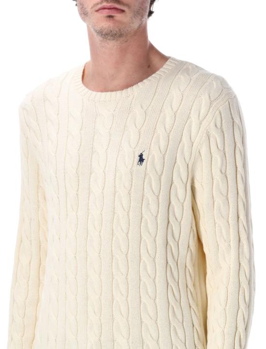26SS 폴로 랄프로렌 로고 자수 케이블 니트 스웨터 710775885 Neutrals - POLO RALPH LAUREN