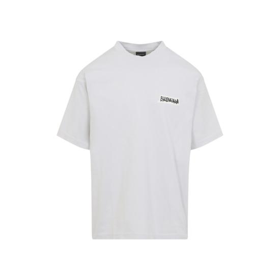 26SS 발렌시아가 마스킹 테이프 티셔츠 미디움 핏 764235 TTVL6 White