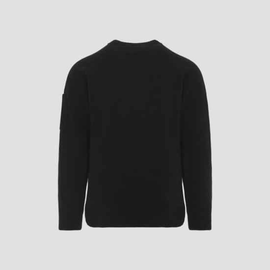 26SS 씨피 컴퍼니 코튼 셔닐 크루넥 렌즈 스웨터 20CMKN117A 005687G Black - C.P. COMPANY