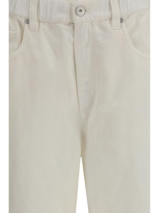 26SS 브루넬로 쿠치넬리 데님 팬츠 ML996P4053 C1101 WHITE - BRUNELLO CUCINELLI