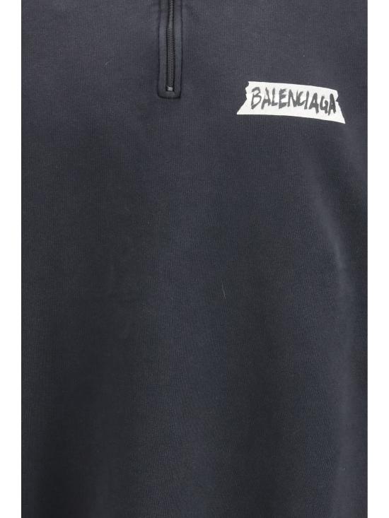 26SS 발렌시아가 후드 티셔츠 850438TTVL7 1041 BLACK - BALENCIAGA