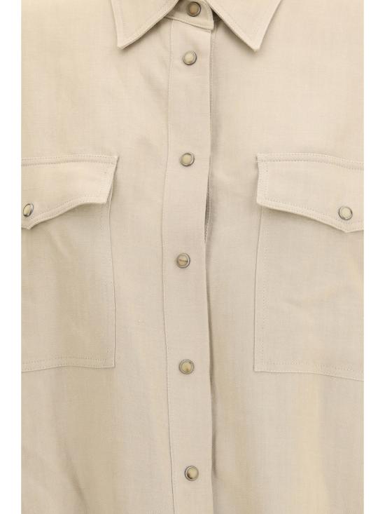 26SS 브루넬로 쿠치넬리 셔츠 MH126NE416 C9195 BEIGE - BRUNELLO CUCINELLI