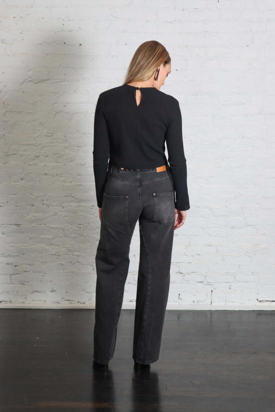  로렌 마누지안 긴팔 티셔츠 로렌 마누기안 로우 에이프런 탑 블랙 - LAUREN MANOOGIAN