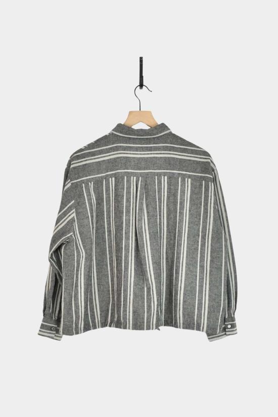  이치 앤티퀴트 긴팔 티셔츠 이치 앤티키츠 랜덤 스트라이프 셔츠 그레이 - ICHI ANTIQUITES