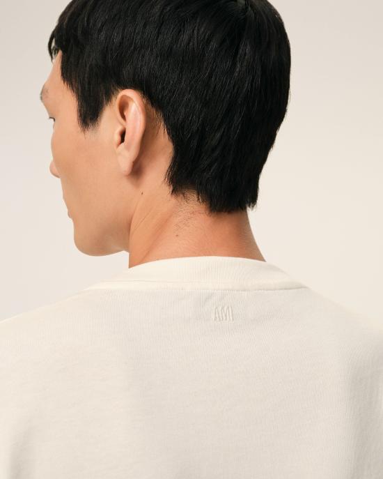 26SS 아미 화이트 코튼 드 하트 엠보스 티셔츠 UTS357 726 136 White - AMI