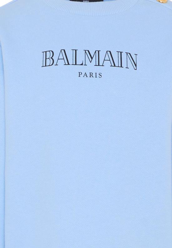 26SS [키즈] 발망 트레이닝 상의 BY4P20 Z3183 652NE LIGHT BLUE - BALMAIN