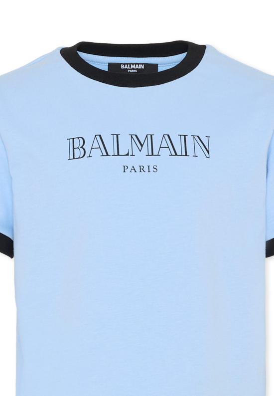 26SS [키즈] 발망 티셔츠 BY8P41 Z3672 652NE LIGHT BLUE - BALMAIN