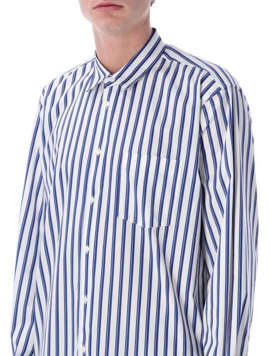 26SS 꼼데가르송 반팔 티셔츠 FZ B115 060 2 WHITE BLUE STRIPES - COMME DES GARCONS