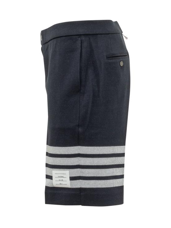 26SS 톰브라운 더블 페이스 니트 4바 버뮤다 쇼츠 MJQ242A07545 415 NAVY - THOM BROWNE