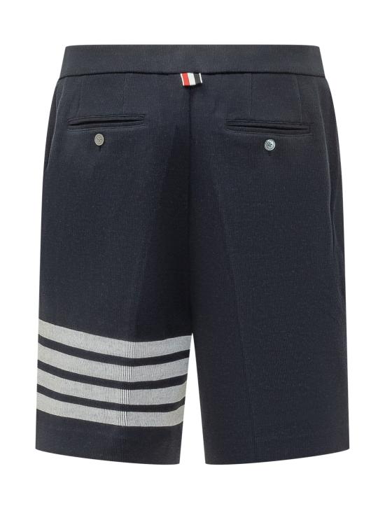 26SS 톰브라운 더블 페이스 니트 4바 버뮤다 쇼츠 MJQ242A07545 415 NAVY - THOM BROWNE