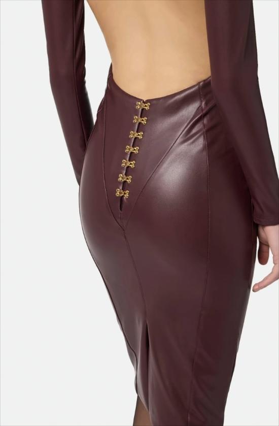 25FW 엘리자베타프랜치 미디 원피스 AB79557E2 EA4 Burgundy - ELISABETTA FRANCHI