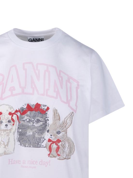 26SS 가니 반팔 티셔츠 A1050029151 BRIGHT WHITE DOM - GANNI