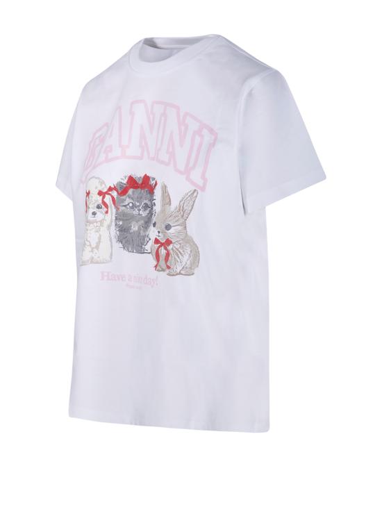 26SS 가니 반팔 티셔츠 A1050029151 BRIGHT WHITE DOM - GANNI