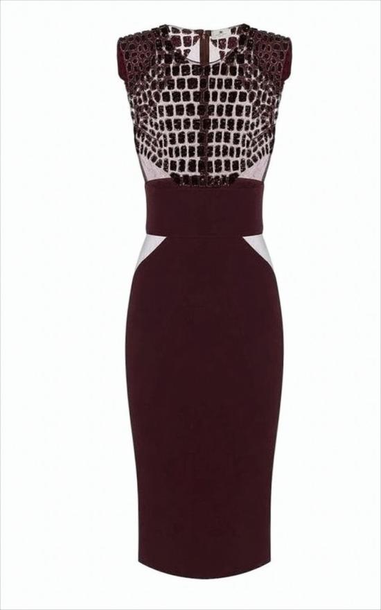 25FW 엘리자베타프랜치 미디 원피스 AB83457E2 EA4 Burgundy