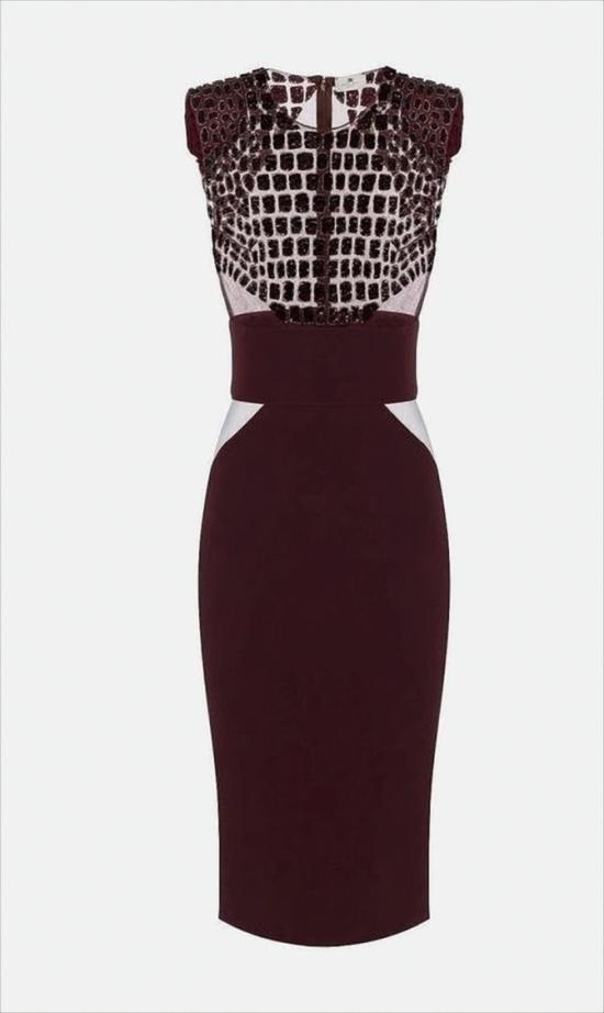 25FW 엘리자베타프랜치 미디 원피스 AB83457E2 EA4 Burgundy - ELISABETTA FRANCHI