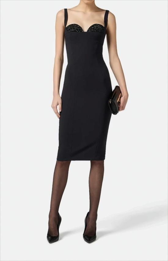 25FW 엘리자베타프랜치 미디 원피스 AB83557E2 110 Black - ELISABETTA FRANCHI