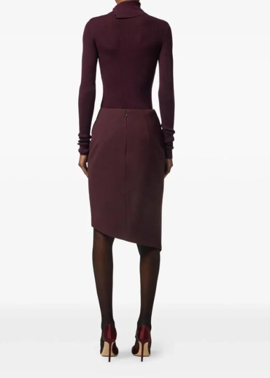 25FW 엘리자베타프랜치 미디 스커트 GO13556E2 EA4 Burgundy - ELISABETTA FRANCHI