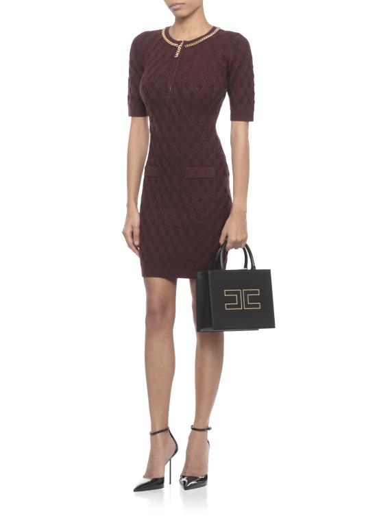 25FW 엘리자베타프랜치 미디 원피스 AM20B56E2 EA4 Bordeaux - ELISABETTA FRANCHI
