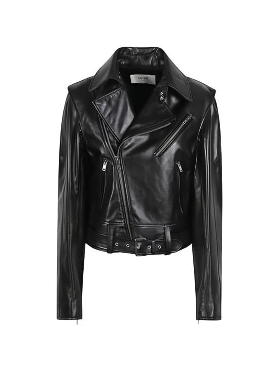 26SS 셀린느 카프스킨 바이커 재킷 RV15O 599E38NO Nero - CELINE