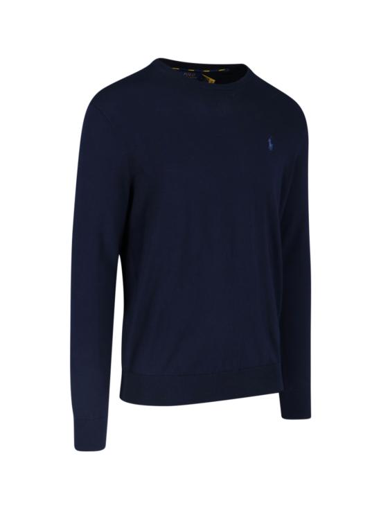 26SS 폴로 랄프로렌 포니 로고 자수 피마 코튼 스웨터 710 684957 001 Blue - POLO RALPH LAUREN