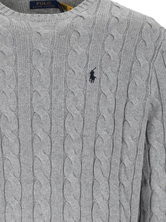 26SS 폴로 랄프로렌 로고 자수 케이블 니트 스웨터 710 775885 013 Grey - POLO RALPH LAUREN