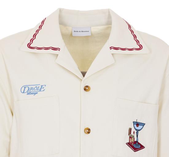 26SS 드롤드무슈 반팔 셔츠 SH227 CO215OW White - DROLE DE MONSIEUR