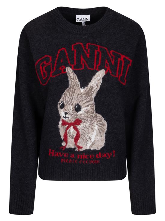 26SS 가니 그래픽 울 니트 A1070047252 PHANTOM DOM