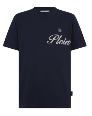 26SS 필립 플레인 반팔 티셔츠 MTK8880 PJY002N 24 Blue