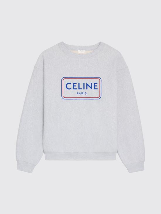 26SS 셀린느 코튼 플리스 루즈 스웨트셔츠 RY0SE1233 GGY6 Grey