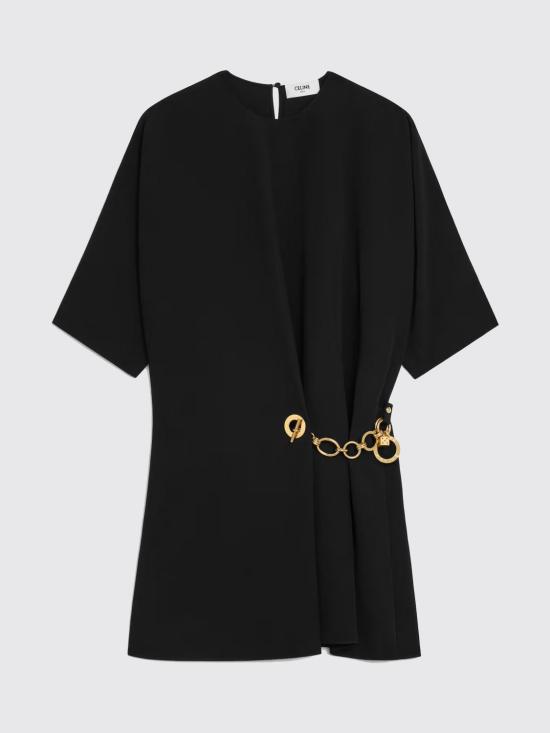 26SS 셀린느 캐디 랩 드레스 RR0K80T25 38NO Black