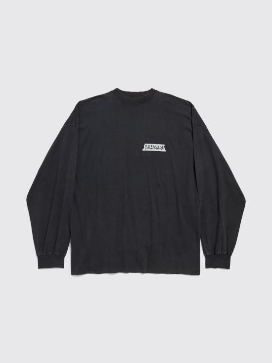 26SS 발렌시아가 긴팔 티셔츠 850404TTVL6 1041 Black