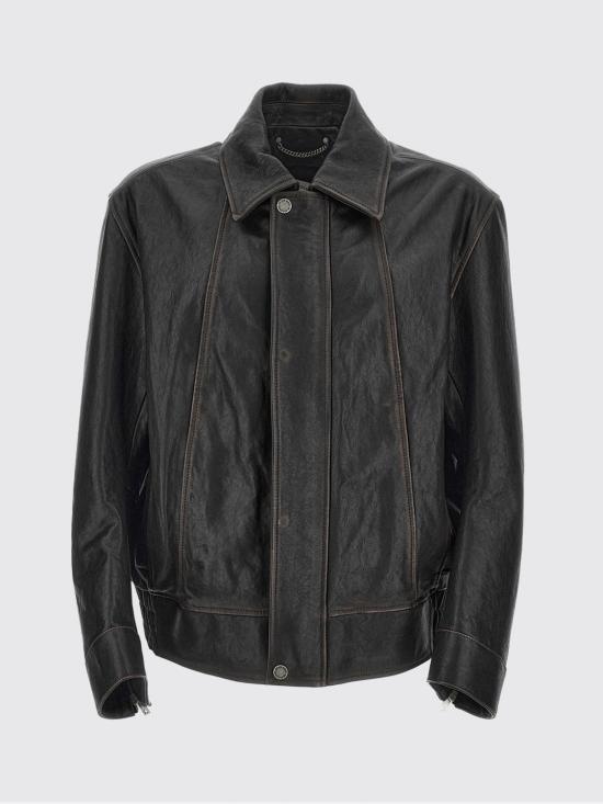 26SS 골든구스 가죽 자켓 GMP025314024 9 Black - GOLDEN GOOSE