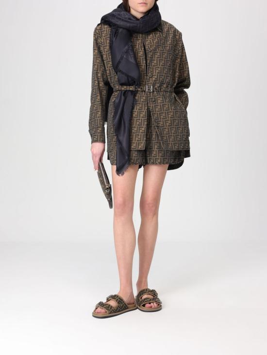 26SS 펜디 오가닉 실크 울 FF 숄 FXT069AJW7 F0QA1 Black - FENDI