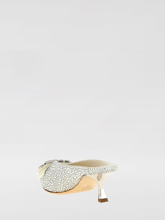 26SS 지미추 힐/펌프스 AURIAMULE50BTN IVORYCRYSTAL Silver - JIMMY CHOO