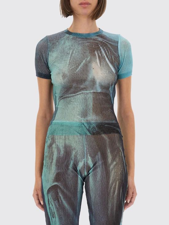 25FW 장 폴 고티에 반팔 티셔츠 TO313M004P 5557 Gnawed Blue