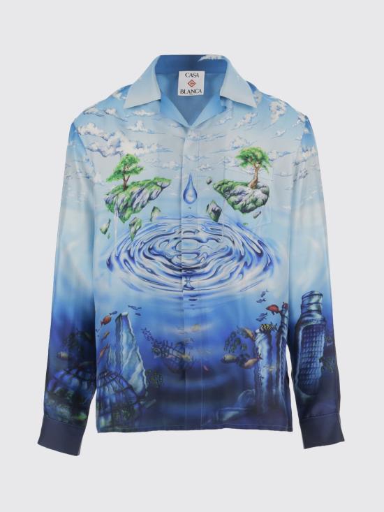 26SS 카사블랑카 긴팔 셔츠 MSP26SH006 01 Blue - CASABLANCA