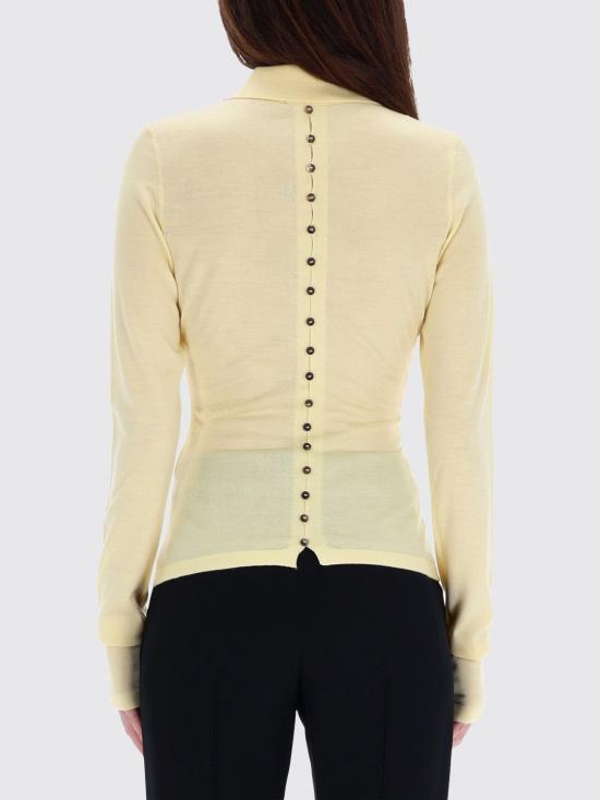 25FW 자크뮈스 메리노 롱 슬리브 폴로 셔츠 POW00806AK00145 205 Yellow - JACQUEMUS