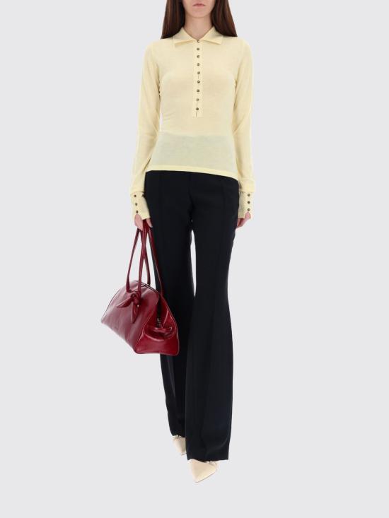 25FW 자크뮈스 메리노 롱 슬리브 폴로 셔츠 POW00806AK00145 205 Yellow - JACQUEMUS