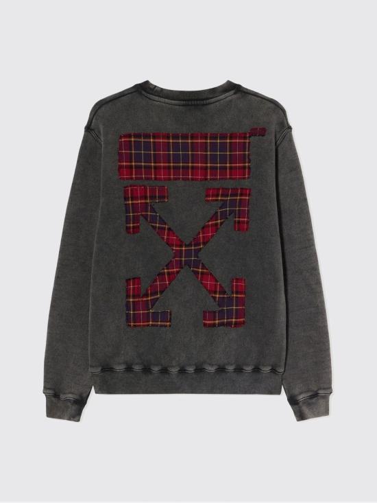 25FW 오프화이트 로고 자수 크루넥 스웨트셔츠 OWBA055F25FLE002 1301 Grey - OFF WHITE