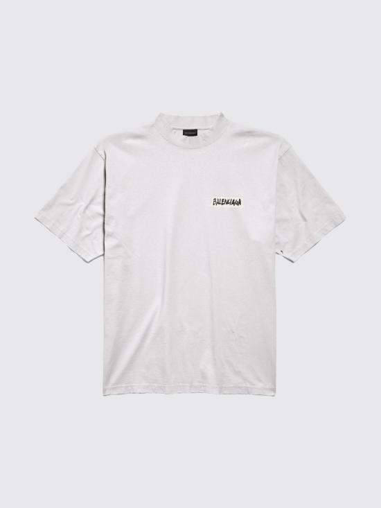 26SS 발렌시아가 마스킹 테이프 티셔츠 미디움 핏 764235TTVL6 9012 White