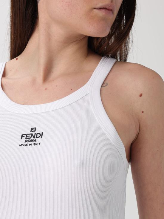 26SS 펜디 민소매 티셔츠 FS7966ANQM F0ZNM White - FENDI